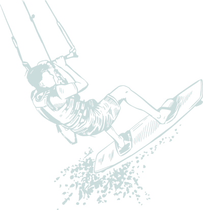 dessin kitesurf bleu vert transparent